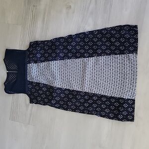 Xhilaration Navy and White Sleeveless Sheath Dress